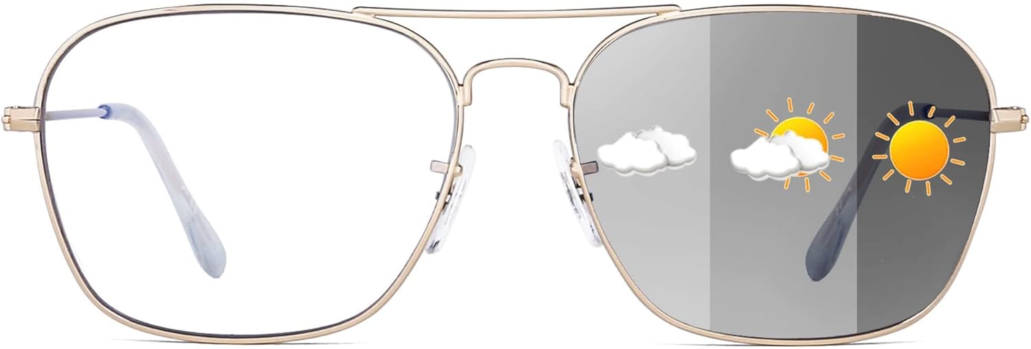 JM Aviator Blue Light Blocking Computer Glasses, Square Eye Protect Video Eyeglasses Anti Glare Men Women