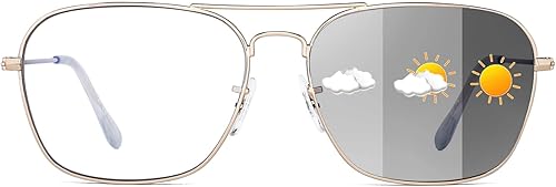 Miniatura 9 de JM Lentes de computadora con bloqueo de luz azul de aviador, anteojos cuadrados para proteger los ojos, lentes de video antirreflejos, para hombres