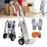 Elektrische Treppensteiger-Handkarre, 200 kg Tragkraft, 23 cm maximale Stufenhöhe, inklusive Handschuhen, ideal für Umzugs- und Lagerbetrieb