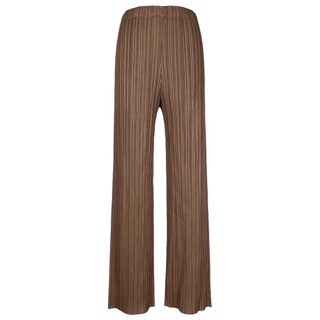 Pantalones plisados de cintura alta para mujer, ajuste holgado, pierna recta, elegantes pantalones de uso diario