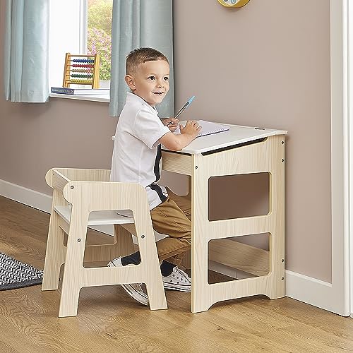 Liberty House Toys Escritorio y Silla de Estudio Scandi para niños, Madera de ingeniería, H56 x W57 x D41cm