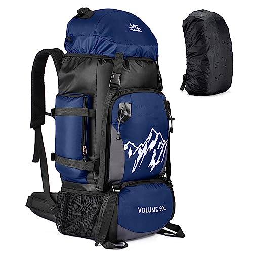 LibSkyln 90L Large Hiking Backpack, Trekking backpack with Rain Cover, Lightweight Travel Daypack for Climbing Camping