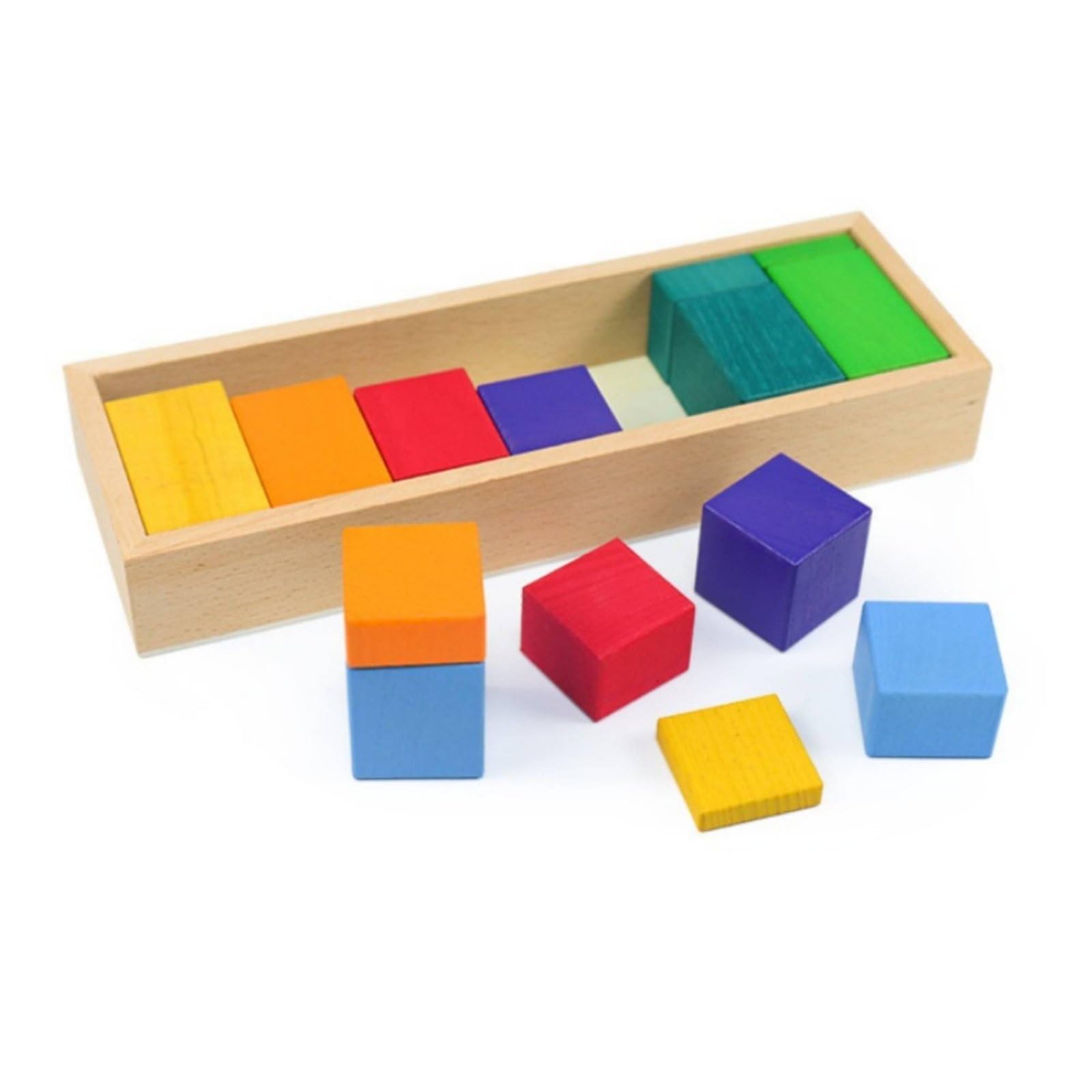 Rainbow Building Blocks Juegos Educativos Bloques de Madera Apilables Juguetes Didácticos Formas Geométricas Desarrollo Creativo Adecuado para Preescolares Salas de Juegos, Irregular