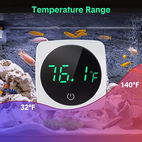 2 Pcs Aquarium Thermometer Digital Touch Screen Fish Tank Thermometer Adhesive Aquarium Temperature Gauge With Accurate Led Display For Fish Turtle Aquatic Tank Water Temperature Measurement, White #TOP3