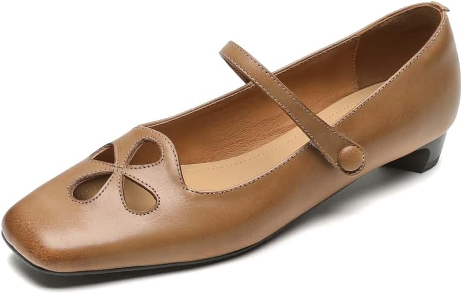 TinaCus Women's Mary Jane Flats - Genuine Leather Comfort