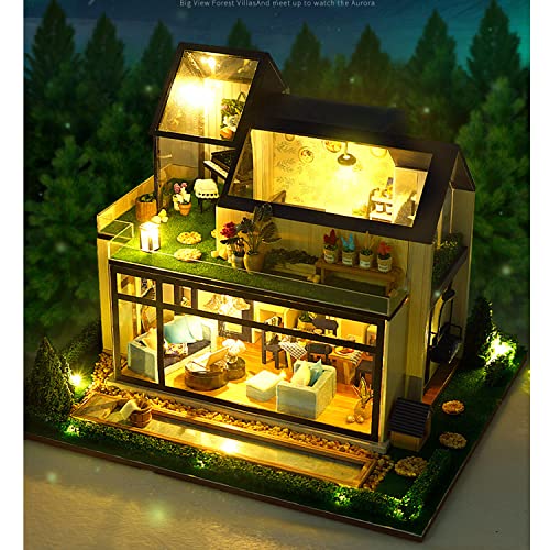 LEMESO ドールハウスキット 手作りキットセット ミニチュアコレクション オルゴール付属「イメージ北欧」DIY木製 初心者（TB14+YY）のサムネイル