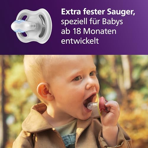 Philips Avent ultra air Schnuller – kiefergerecht geformtes Design, für Babys ab 18 Monaten, weicher, symmetrischer Silikonsauger… – Ansicht 4