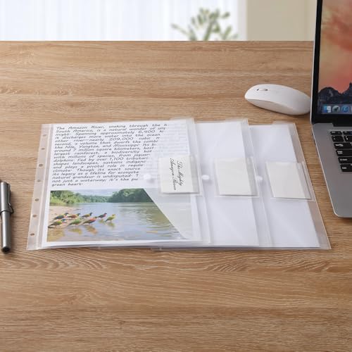 Dokumentenmappe A4, 24 Stück A4 Dokumententasche Transparent mit Etikettentasche, Wasserdichte Dokumentenmappe zum Abheften für Dokumente Organisieren Bürobedarf Hausaufgaben