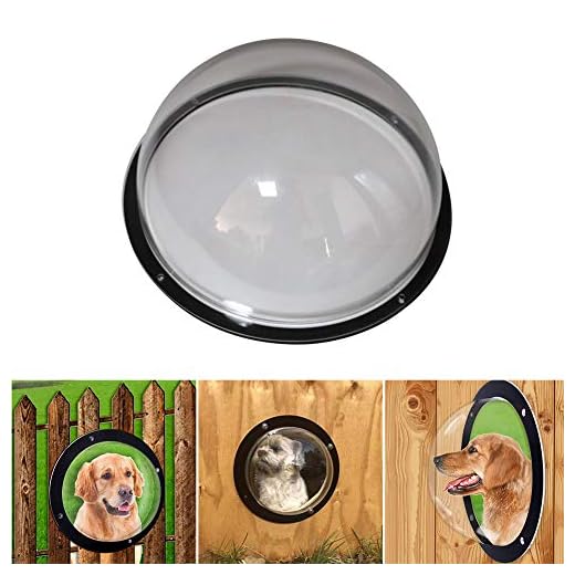 PXRJE Dog Fence Window,Acrylic Dome Dog Fence Window，Pets and Dogs Peek Bubble Window，Dog Dome Fence Transparent Windows for Satisfying Curious Pets，Reduces The Barking.(Transparent)