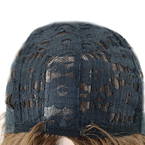 Lurrose Peruca de cabelo reto elegante de comprimento médio. Acessórios de cabelo elegantes. Capa de