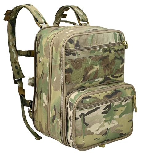 tactifans Tactical Expandable Flatpack, Chest Rig Backpack MOLLE Assault Pack Hydration Pack for PC Vest (CP)