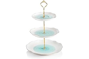 Sweejar 3 Tier Ceramic Cupcake Stand for Dessert, Tea, and Parties
