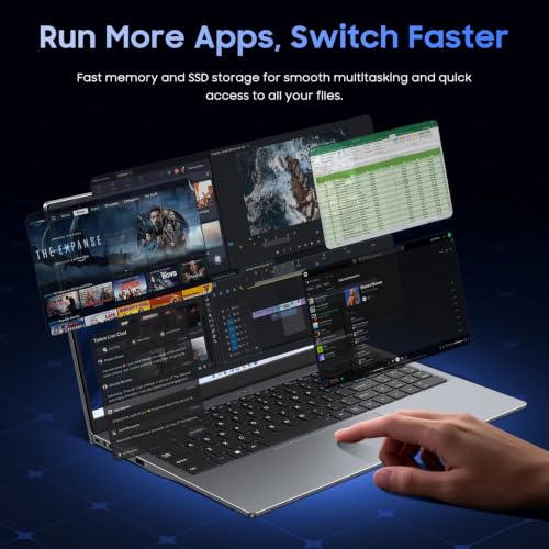 Image of AE86 15.6 inch Laptop, 8GB RAM 256GB SSD, Win 11 Pro Laptops, MS Office 2024, in tel Core M3 Processor, Full HD Display, USB-C, HDMI, Thin Business Notebook PC for Work, Study, Home (Gray)