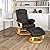 Flash Furniture Contemporary Black Leather Recliner/Ottoman with Swiveling Maple Wood Base from Flash Furniture