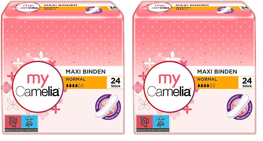 Camelia Maxi Binden Normal, Selbstklebend, 5 x 24 Stück (Packung mit 2)