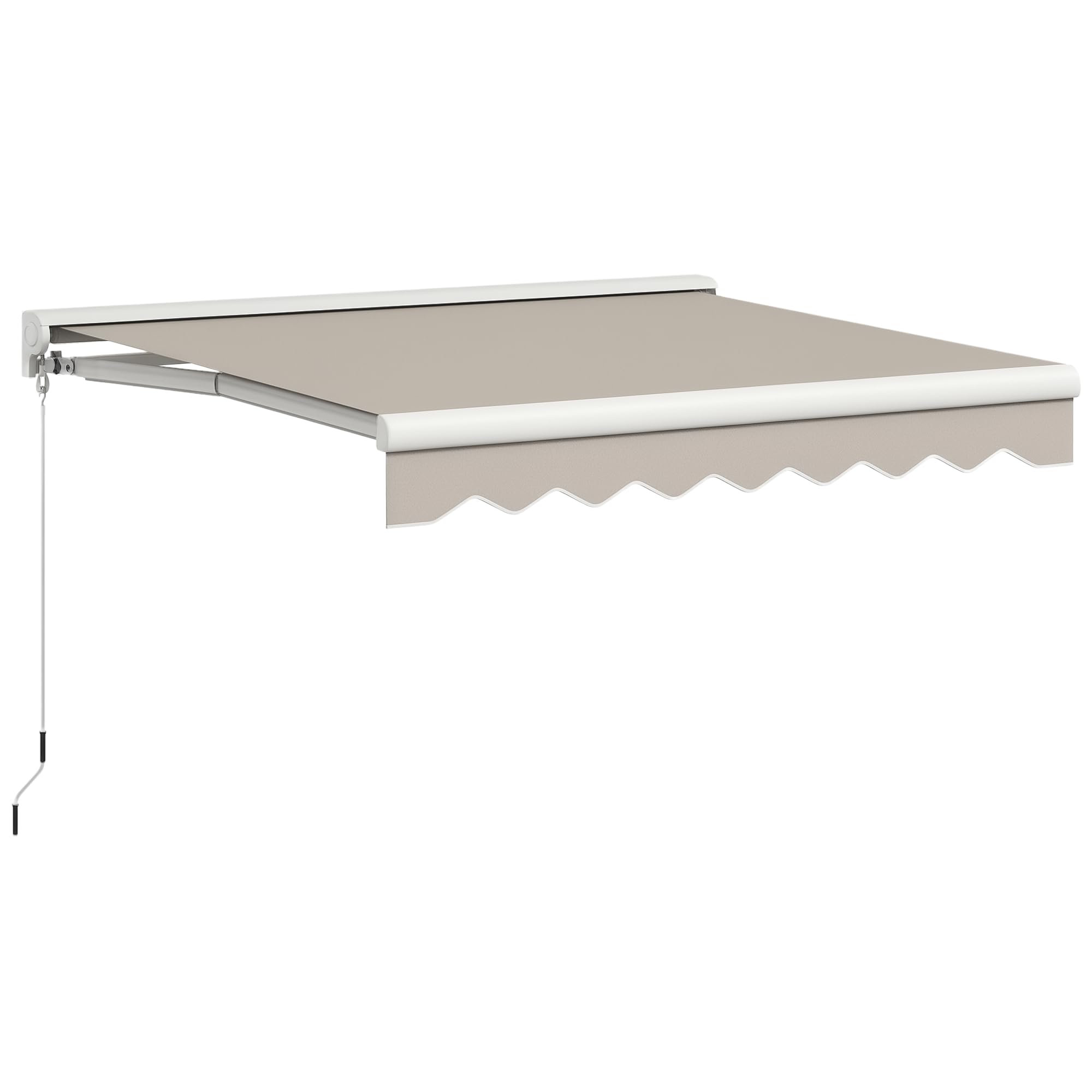 Outsunny Toldo Retráctil Eléctrico o Manual 250x200 cm Toldo Portátil Toldo para Balcón con Mando a Distancia Manivela Manual y Marco de Aluminio para Ventana Puerta Terraza Patio Crema