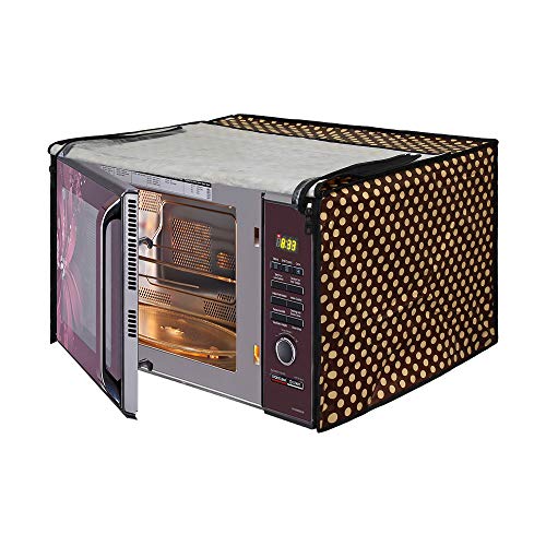 Image of DREAM KING Stylish Design & Printed Microwave Oven Cover Full Closure |waterproof & Dustproof Oven Cover Suitable for All Models - Multicolour SA51