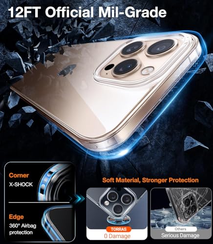 Image of TORRAS Crystal Clear for iPhone 16 Pro Max Case, Anti-Yellowing