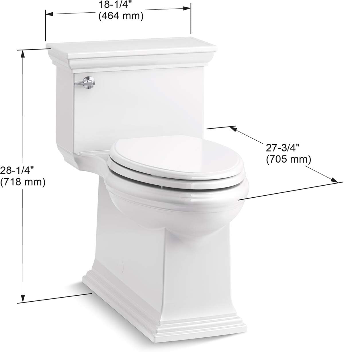 White High Efficiency Elongated Free Standing Toilet