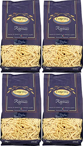 Camp'Oro Le Regionali Italian Pasta, Trofie, 17.6 oz (Pack of 4), 4 lb