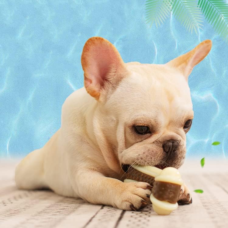 Miniatura 3 de Juguete masticable duradero para perros masticadores agresivos, sabor a carne de res (pequeño, pollo)