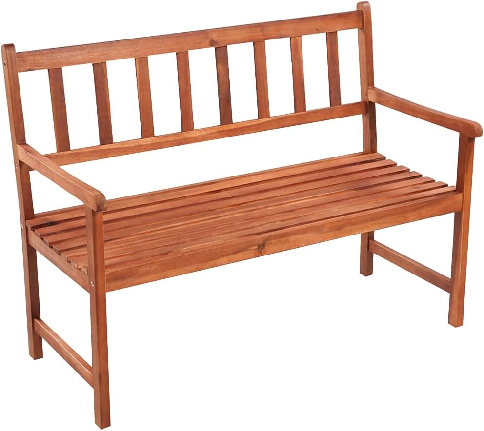 Patio Bench with Cushion,Garden Benches for Outdoors,Home Furniture,Entryway Bench,Balcony Furniture,Includes Galvanized Hardware, for Patio,Park,Lawn,Yard, 47.2" Solid Acacia Wood