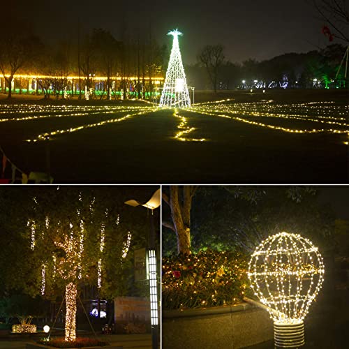 100Ft Christmas Tree Lights Connectable, 8 Modes 300 Led Warm White Christmas Lights Outdoor, Green Wire Fairy Starry String Lights Plug In, Holiday Decorative Mini Lights For Wedding Party Decor #TOP3
