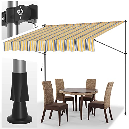Joparri Store Banne Manuel pour Balcon, Auvent Manuel Rétractable sans Trous à percer, Résistant...