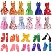 Doll Accessories 12 Pcs Mixed Doll Clothes Dress and 10 Pairs Doll Shoes Fix For Barbie Doll Girl Birthday Christmas Gift (22pcs)