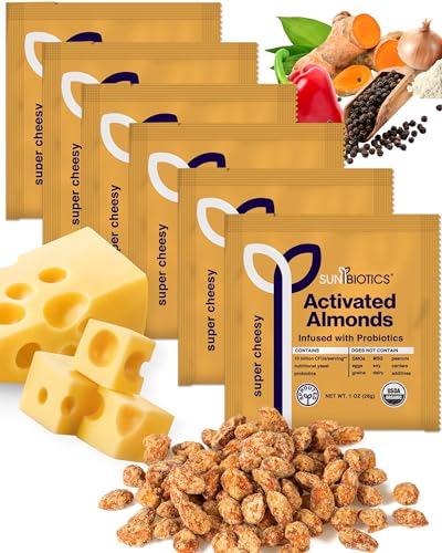Image of Sunbiotics Activated Organic Sprouted Almonds - Super Cheesy, Pack of 6