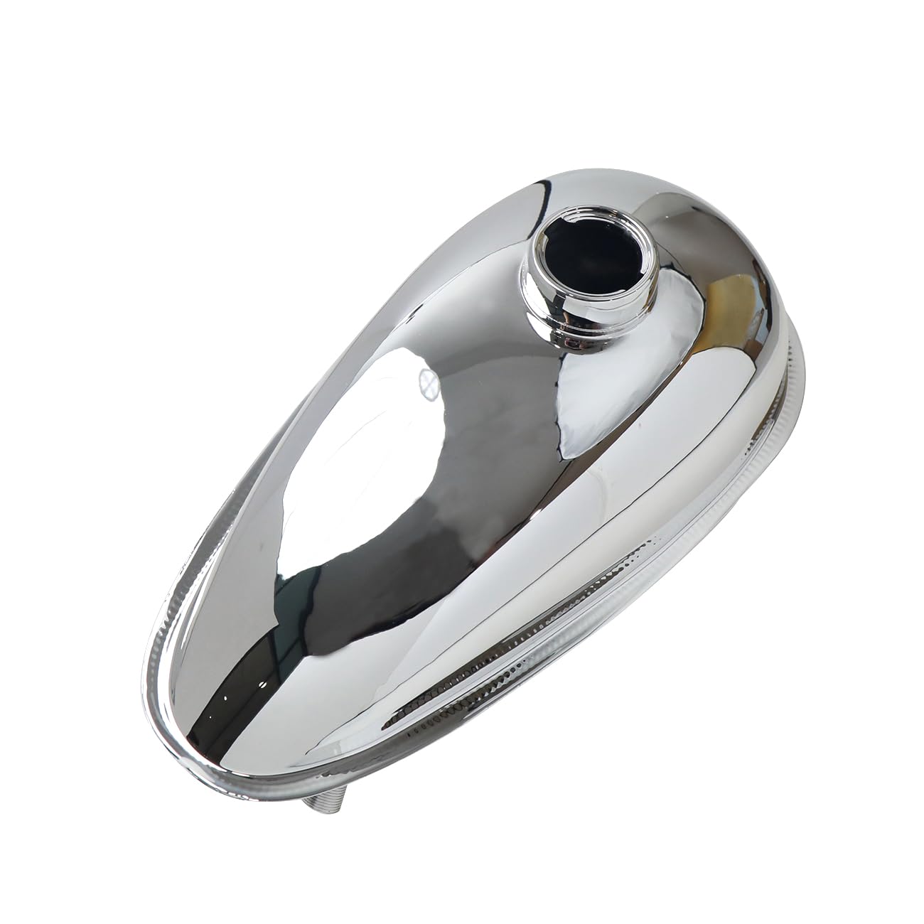 Depósito de combustible mejorado de 2 l con revestimiento brillante de 0.53 galones con rosca interna con tapa para motor de bicicleta motorizada de 80 cc, 66 cc y 49 cc (plateado)