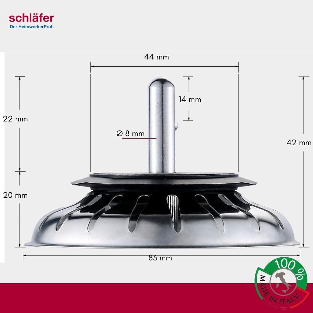 Schläfer Sink Strainer 3.5 Inch, Rustproof Stainless Steel, Suitable for Eccentric 83 mm, Blanco Sink Replacement Part - Image 3