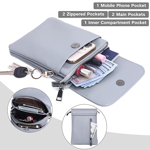 Image of KUKOO Small Crossbody Bags for Women PU Leather Cell Phone Purse Wallet with Credit Card Slots