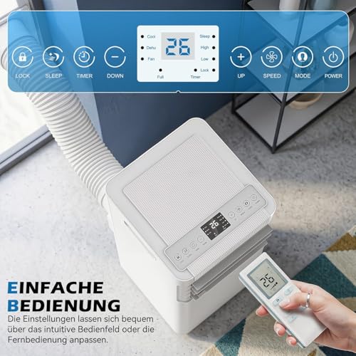 Oyajia Mobile Klimaanlage, 3- In- 1 Mobil Klimaanlage Mit Abluftschlauch Und Timer, Mobiles Klimagerät Für Zuhause, Wohnung, Leise Portable Air Conditioner 2050W 7000BTU R290-3