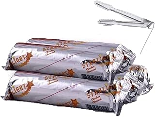 5 Rolls of Starlight Charcoal Instant Burn Incense with Tong 5 Aluminum foil Wrapped Rolls of 10 charcoals Each, for a Total of 50 charcoals (33 MM)