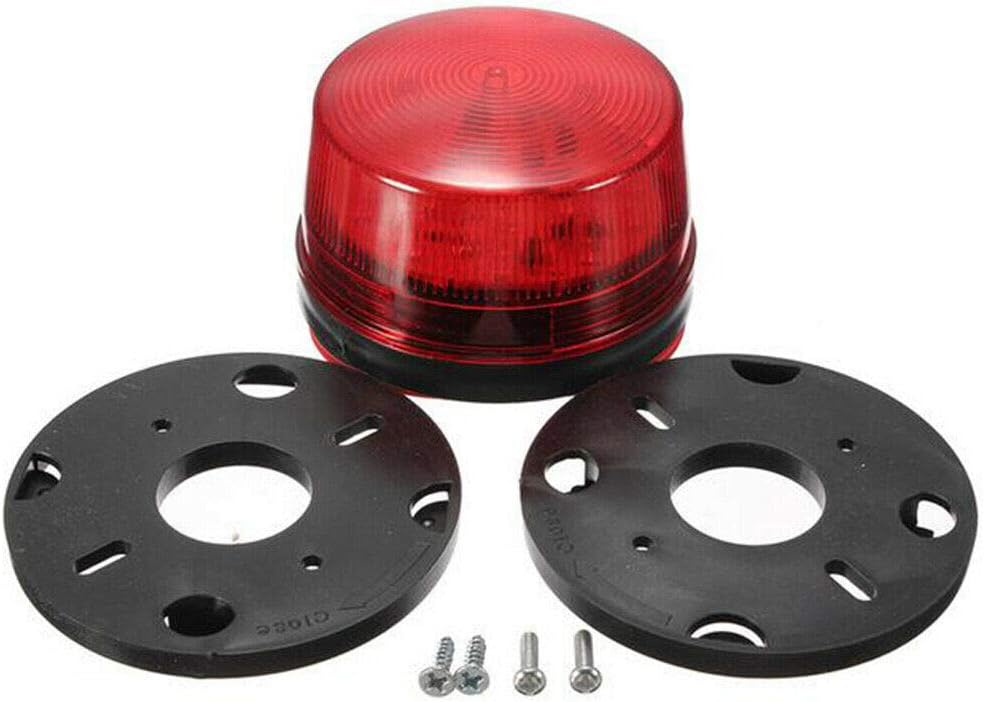 MASO Flashing LED Alarm Light Security Alarm Light Strobe Signal Warning Lamp Continuously and Quickly Flash Better Warning Effect, Suitable for Various Road Cones, Warning Columns, Guardrails (RED)