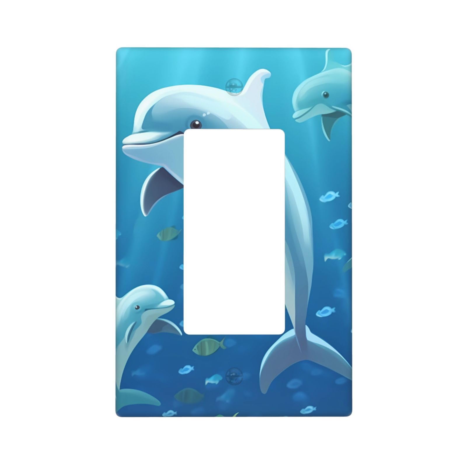 Decorator Wall Plate 1 Gang Light Switch Covers Decorator Receptacle Outlet Covers Dolphin Wall Plates for Electrical Outlets Plug Cover Single Rocker Switch Plates