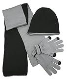 N'Ice Caps Kids Reversible Knitted Hat/Scarf/Magic Stretch Glove Accessory Set
