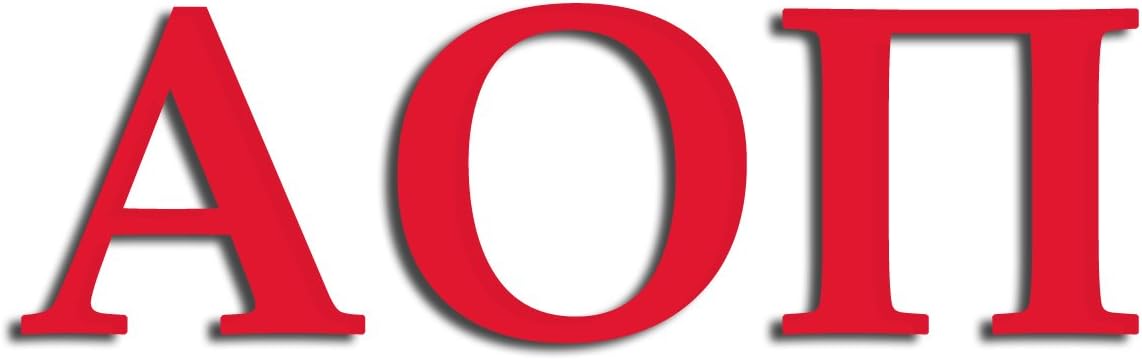 Officially Licensed Alpha Omicron Pi 8" x 3" Window Decal Red mholle131