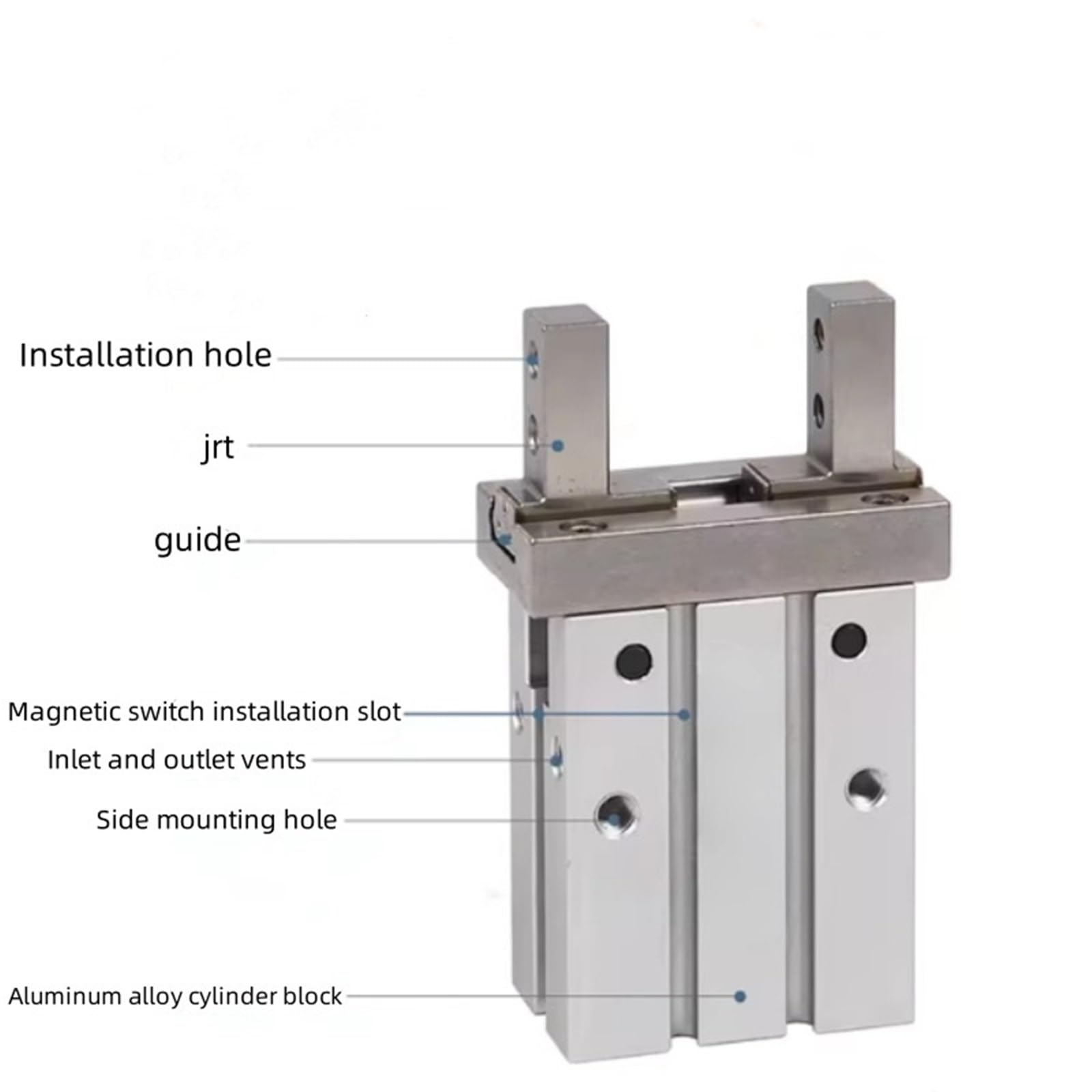 Cilindro neumático de dedo serie HFKL, 1 unidad, HFKL10, HFKL16, HFKL20, HFKL25, HFSKL10/HFKL10N/HFKL10B/HFKL10F, pinza neumática paralela.(HFKL,Bore 25mm)