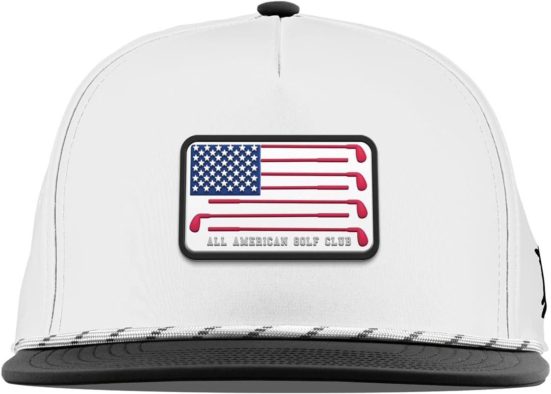 Branded Bills All American Golf Club Flat 5 Panel Rope Hat for Men | Golf Run Workout