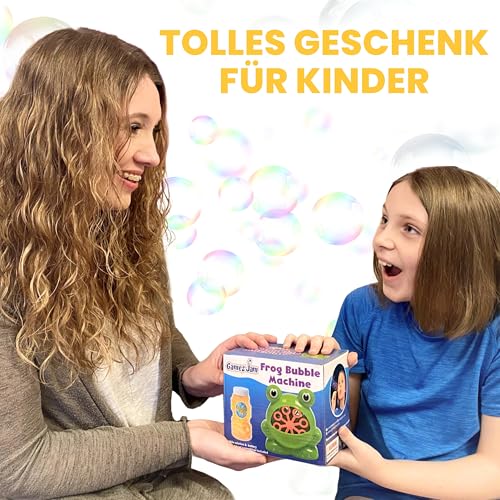Gamez Jam Frog Seifenblasenmaschine für Kinder Kleinkinder Babys Haustiere Batterie betriebenes Bubble Gerät mit Lösung Indoor Outdoor Party Geschenk