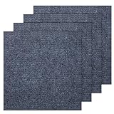 20 Pack Self-Adhesive Carpet Tiles 30x30cm, Grey Peel and Stick Flooring Squares - Non-Slip Removable Floor Tiles for Kitchen, Office, Living Room & Bedroom (Cuttable & Washable) (Dark Gray)