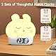 Cuteefun Digitaler Wecker mit Licht, Bunny Nachtlichter für Kinder, Wiederaufladbare Wecker Digital, Dual Alarme, Snooze, 9 Farbmodi, Berührungssensor Nachtlicht Dimmbar für Raumdekoration