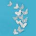 pinkblume Silver Butterfly Decorations 3D Wall Decals Metallic Art Sticker DIY Man-Made Removable Decorative Paper Murals for Home Living Room Kids Girls Bedroom Nursery Party Decor (36 PCS)