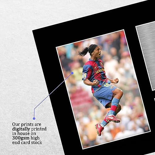 HWC Trading A4 Ronaldinho Barcelona Geschenke Gedrucktes Signiertes Autogramm Foto für Fußball Anhänger and Fans - A4