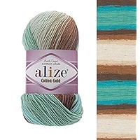 Alize Cotton Gold Batik Yarn - 55% Cotton 45% Acrylic, 4 Skeins 400g 1444 Yards