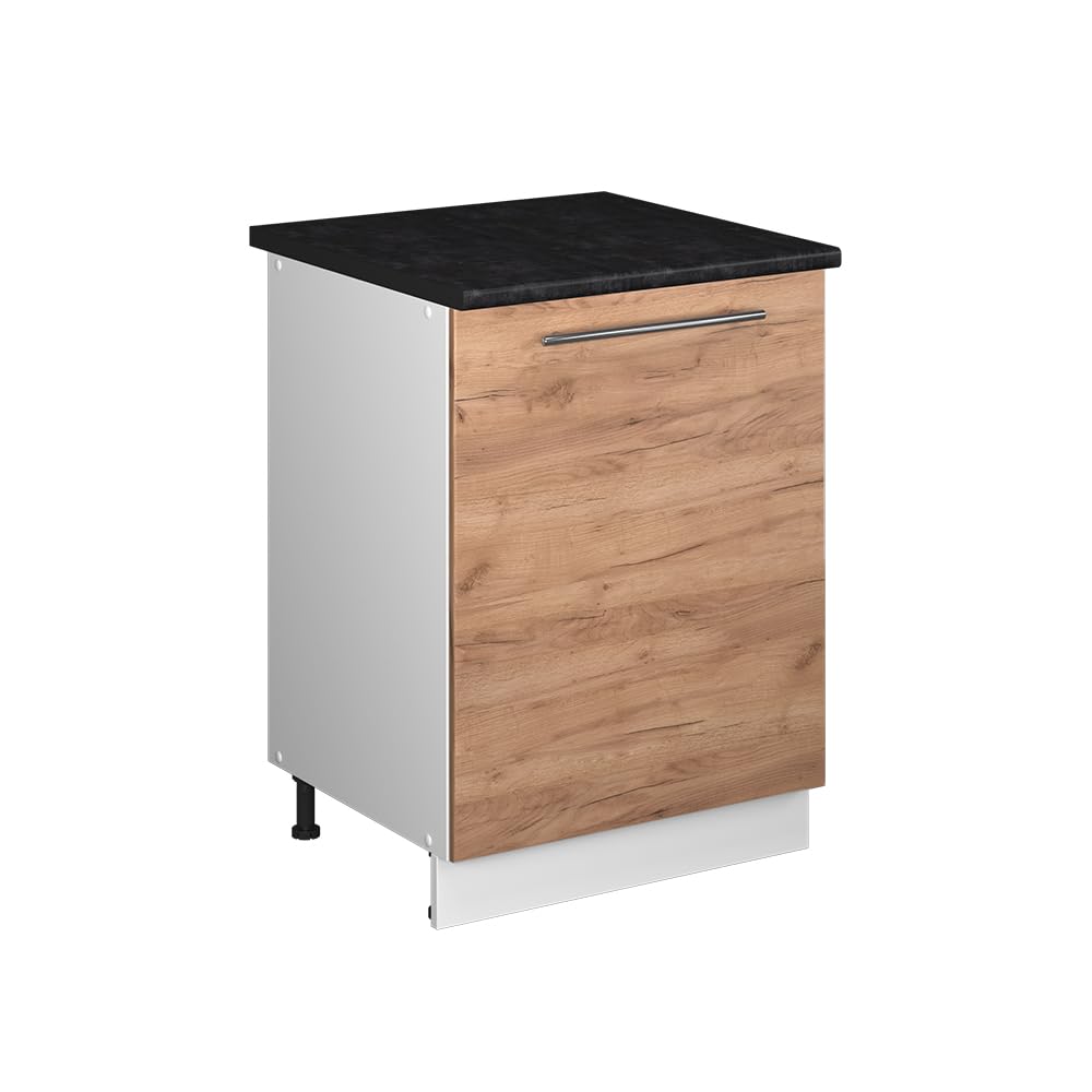 Vicco Kitchen base cabinet Fame-Line, Goldkraft oak/White, 60 cm