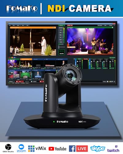 FoMaKo NDI PTZ Camera, AI Auto-Tracking Gen 3, 20x Optical Zoom LAN USB3.0 HDMI PTZ Camera for Church Services Worship Education (NDI 6 & NDI HX3) FMK20UH NDI-B (Black Color) - Image 4