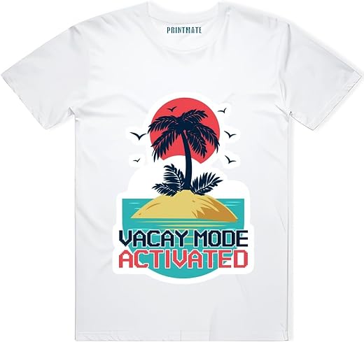 Vacay Mode Activated Printed Half Sleeves Pure Cotton Unisex Tshirt for Boys and Girls V12
